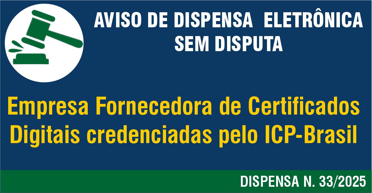 Aviso de Manifestação de Interesse da Administração N. 33-2025 - Certificado digital