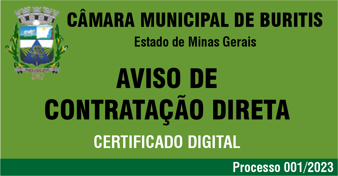 Dispensa de Licitação 001/2023 - Certificado Digital