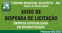 Dispensa de Licitação 017/2023 - Desinsetização