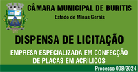 Dispensa de Licitação 07/2024 - Placas em Acrílico