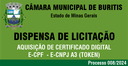 Dispensa de Licitação 08/2024 - Certificado Digital