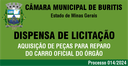 Dispensa de licitação 13/2024 - Peças para reposiçao do carro oficial