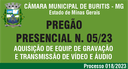 Pregão Presencial N. 05/2023 - Sistema de Gravação  e Transmissão de Vídeo e Áudio